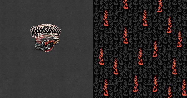 Baumwoll Jersey Panel Rockabilly ca. 80cm 